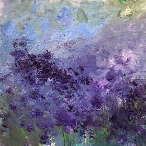 Violets abstract botanical by Cassandra Gaisford