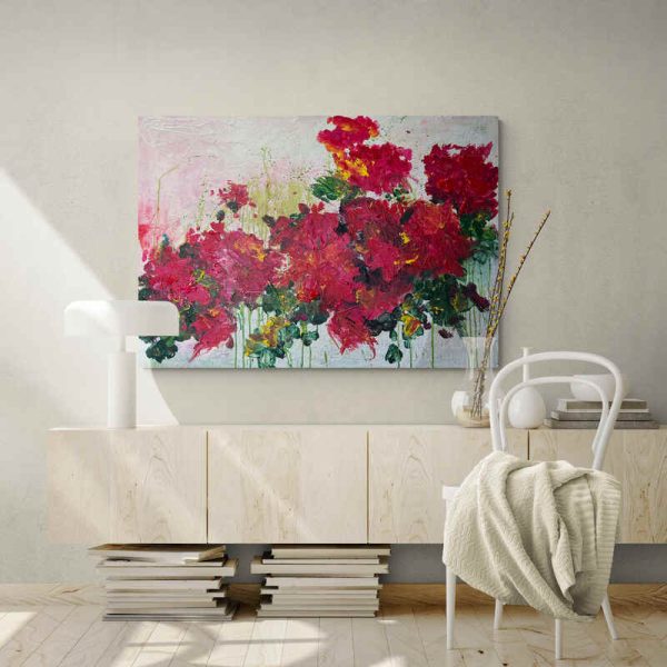 The Hopeful Heart Abstract Floral Painting by Cassandra Gaisford