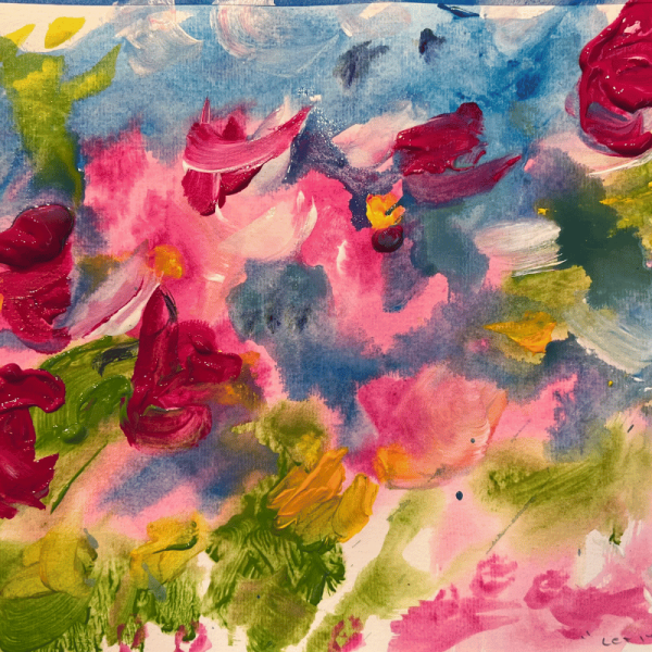 Abstract floral painting by award-winning artist Cassandra Gaisford.